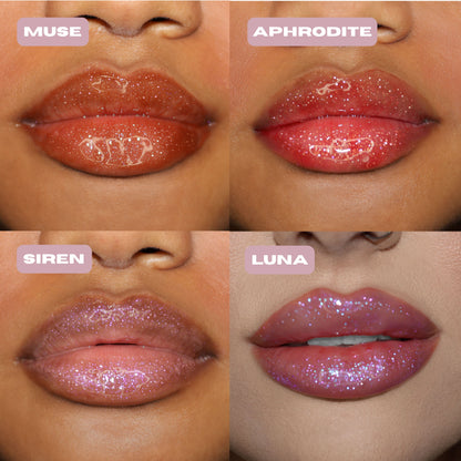 mini glitter lip oils case