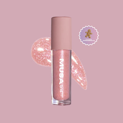 lip oil gingerbread pink with silver glitter